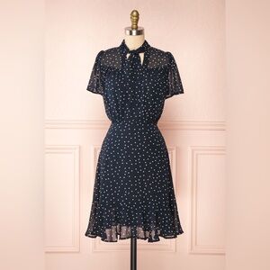 VICI Navy Polka Dot Dress